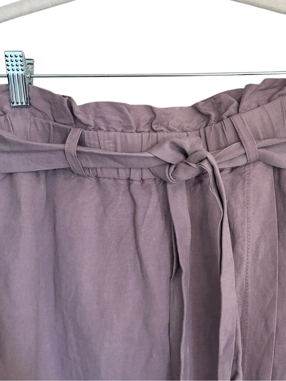 NWT Velvet Heart Mauve Paperbag Coastal Grandma Linen Maxi Skirt Tie Waist Sz S